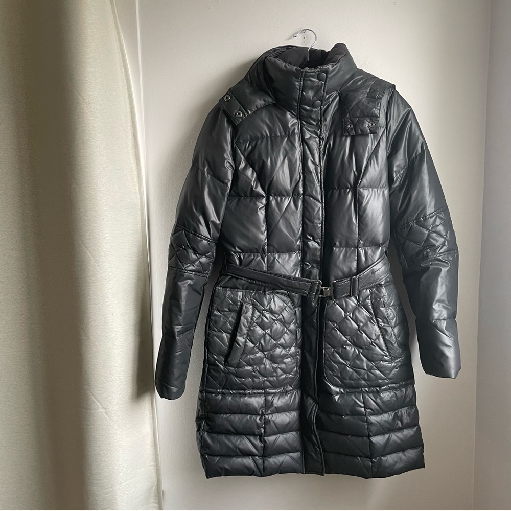 Long Puffer Coat-50% Down/50% Feather-Shiny Grey-Esprit-Size 6